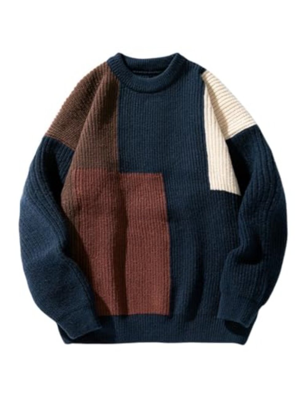 Men's Oversized Knit Sweater Crewneck Pullover Casual Streetwear Jumper